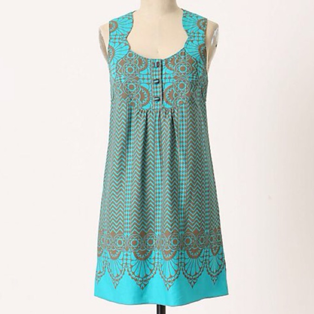 Anthropologie Anna Sui Endless Chevron Shift Dress